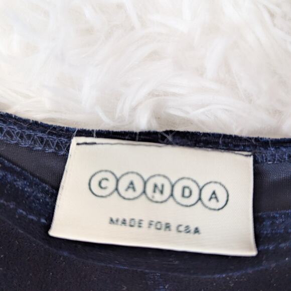 Y2K Vintage Velvet Sleeveless Sparkle Dress Blue Size Large - Picture 4 of 16